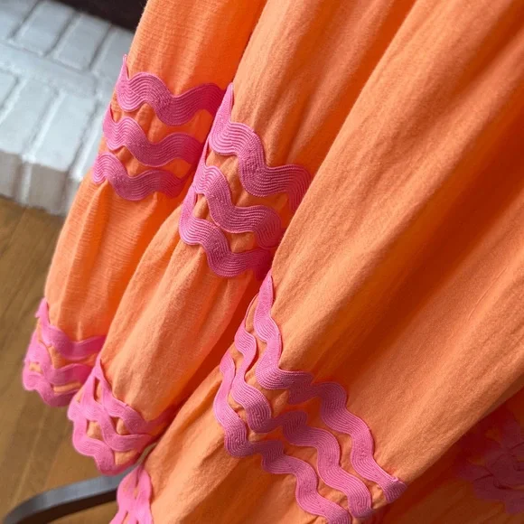 CORAL LUXURY DRESS Flora Sardalos Hydra Ric Rac trimmed dress - Picture 9 of 17